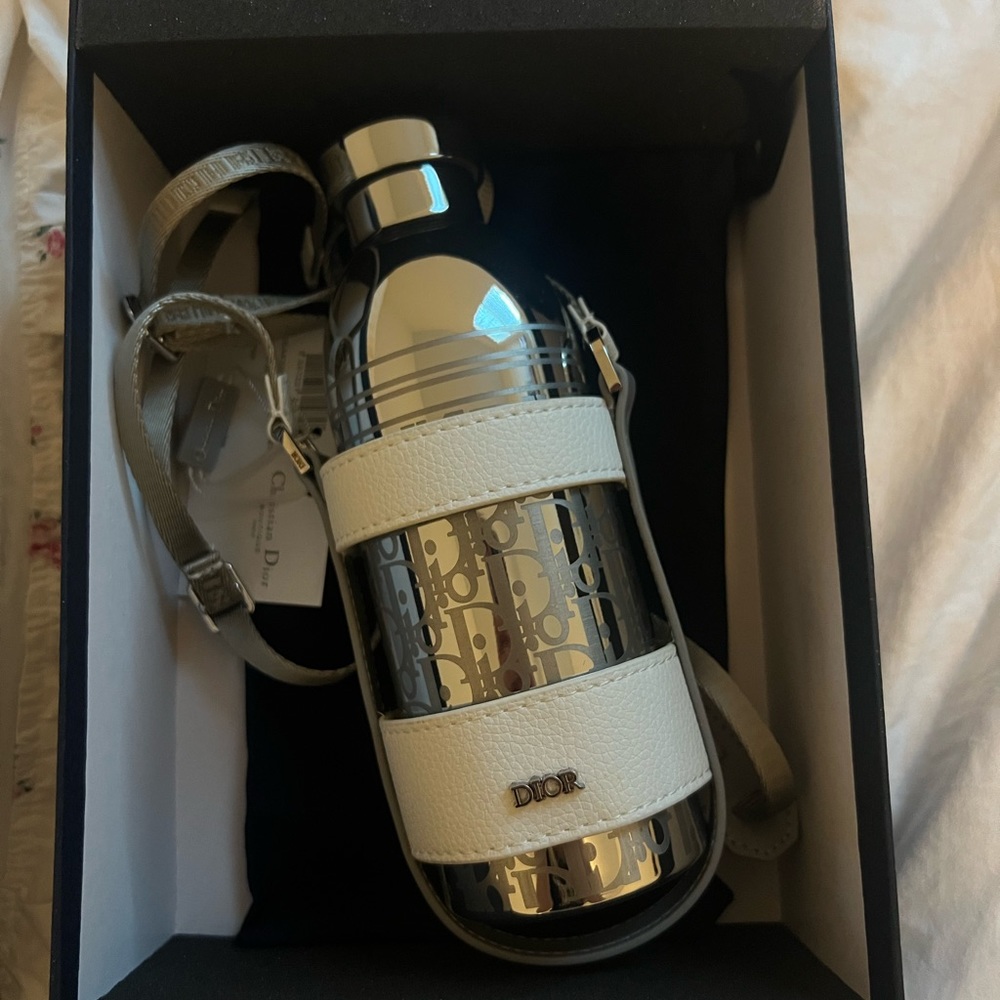 christian dior metal water bottle